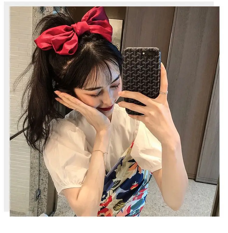 Pince à cheveux et élastique à grand nœud papillon, style coréen Dongdaemun, double couche oversize en satin, fourniture
