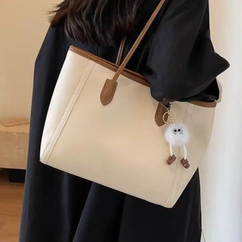 Nouveau modèle transfrontalier, grand cabas femme, automne-hiver 2025, sac épaule pour le travail, sac à main PU grande