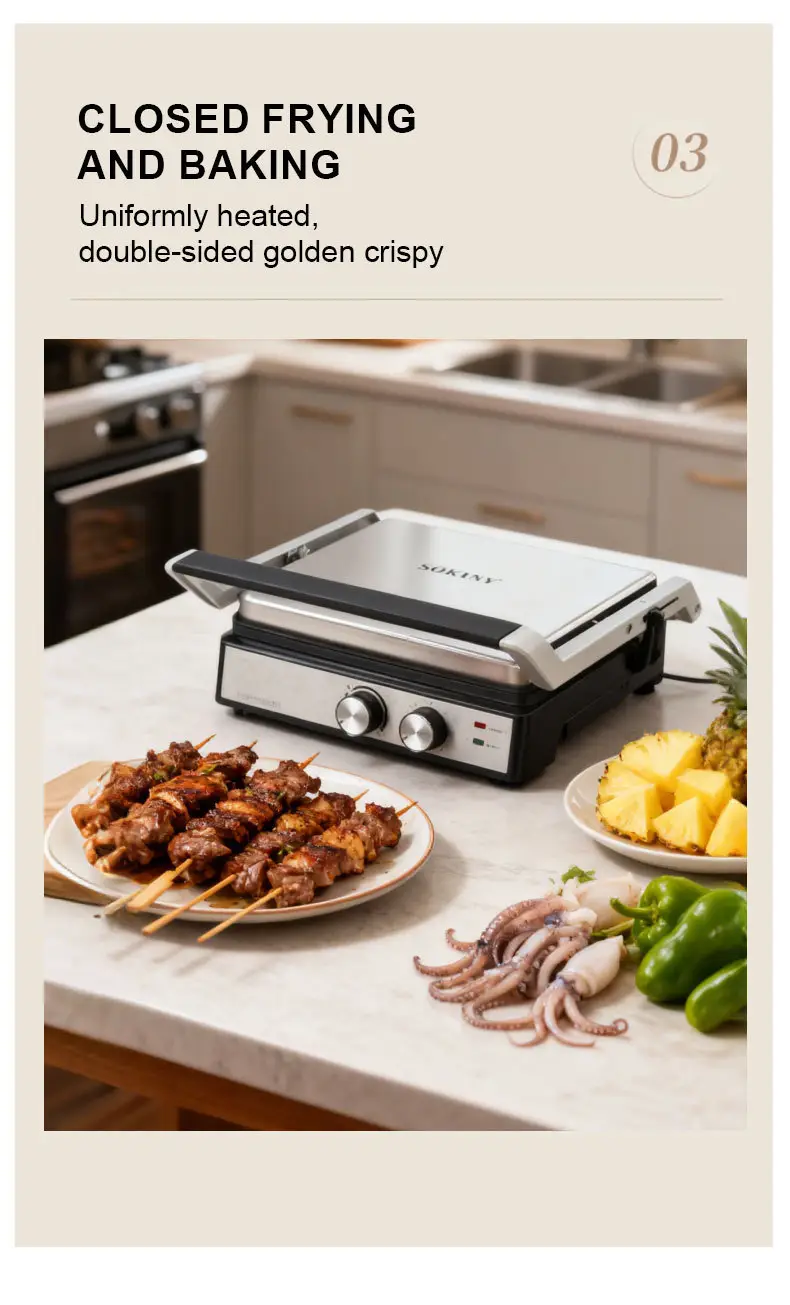 Foreign Trade Sokany08050 Steak Machine Breakfast Machine Frying Grill Barbecue Sausage Burger Bread Sandwich Machine