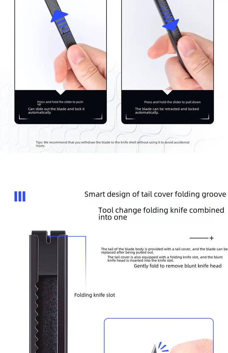 Deli Small Utility Knife 30 Degree Small Wallpaper Knife Black Blade Knife Holder Titanium Alloy Stainless Steel Paper K