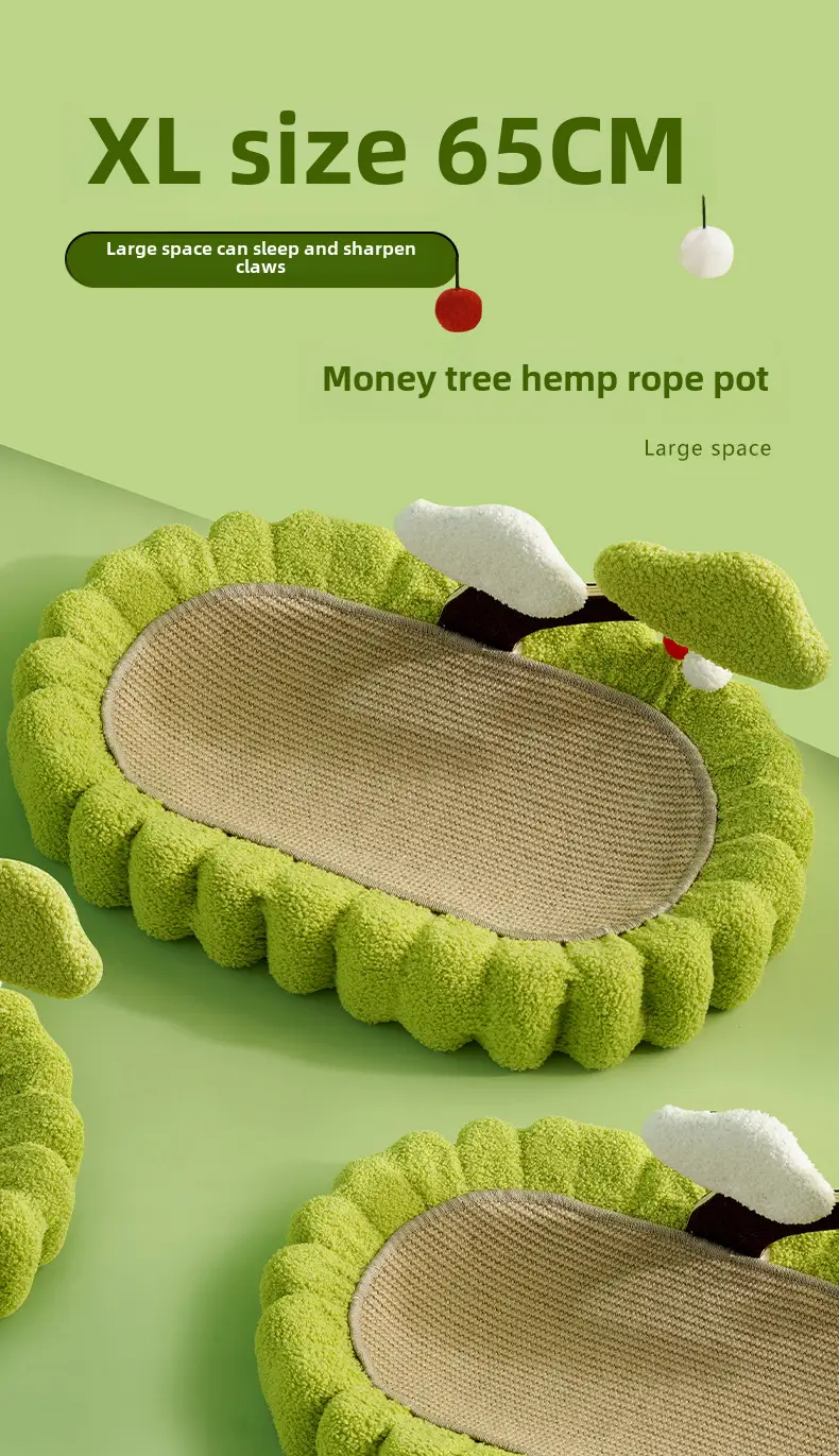Griffoir et niche pour chat tout-en-un, en sisal, sans perte de fibres, résistant au grattage, grand format ovale, griff