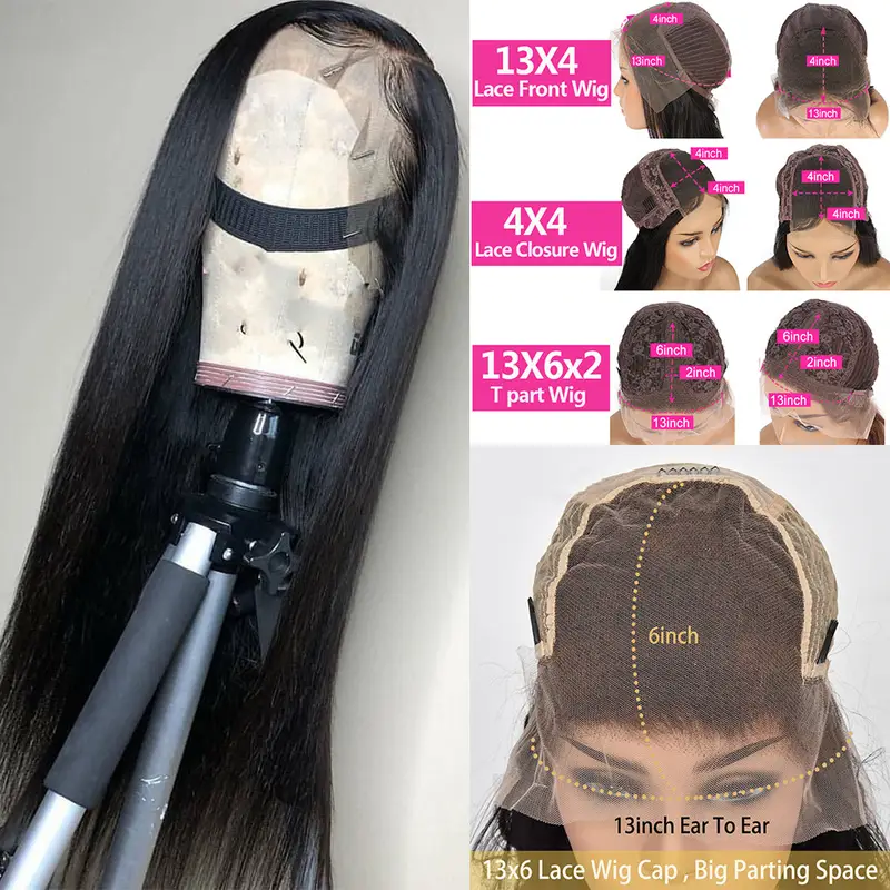 Perruques en cheveux humains couleur brun, perruque en cheveux humains lisse, droite, body, en stock, expédition à la pl