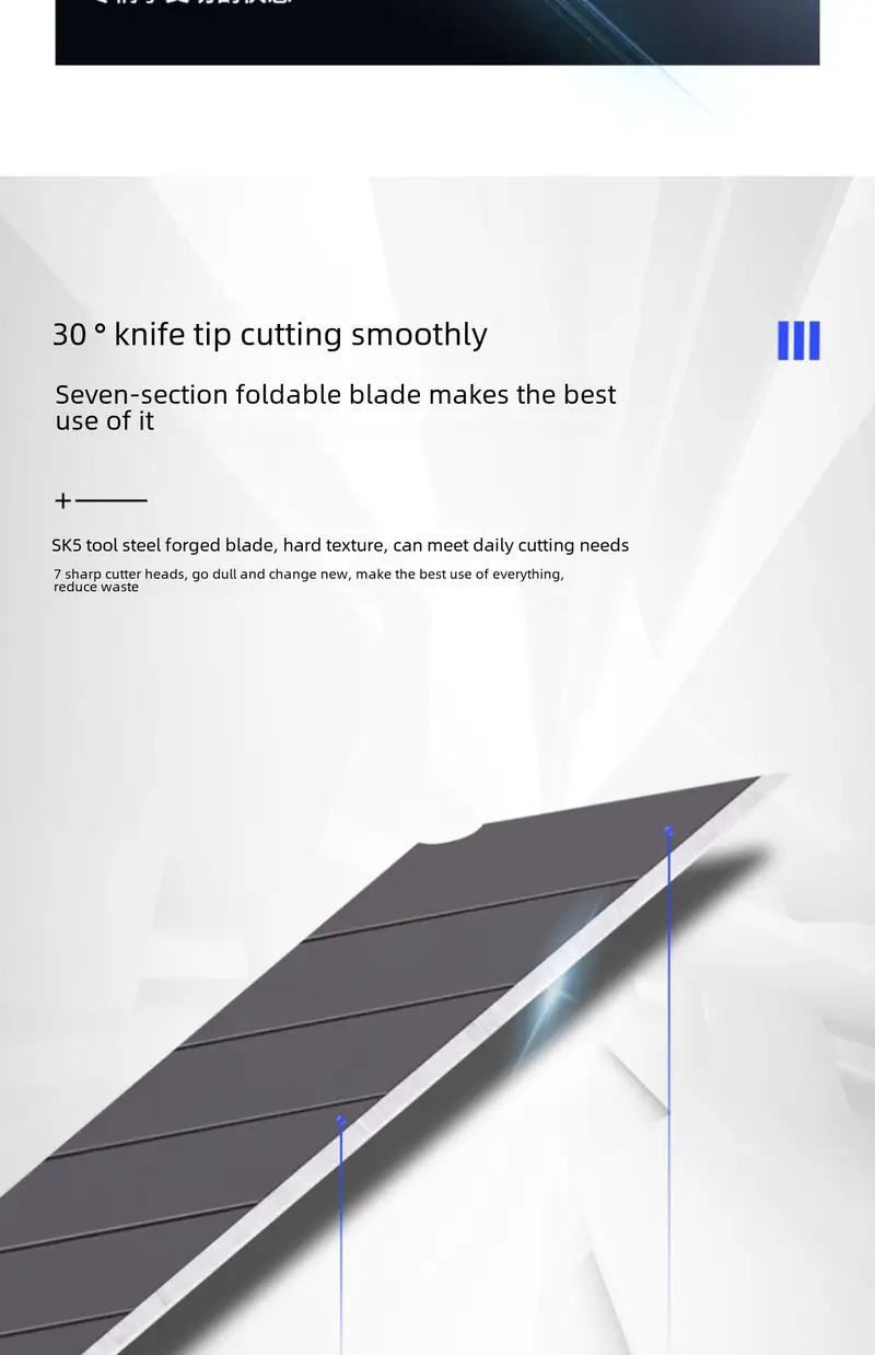 Deli Small Utility Knife 30 Degree Small Wallpaper Knife Black Blade Knife Holder Titanium Alloy Stainless Steel Paper K