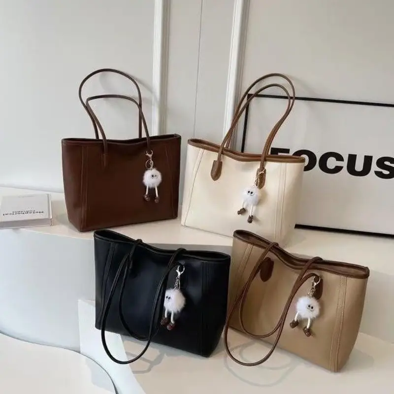 Nouveau modèle transfrontalier, grand cabas femme, automne-hiver 2025, sac épaule pour le travail, sac à main PU grande
